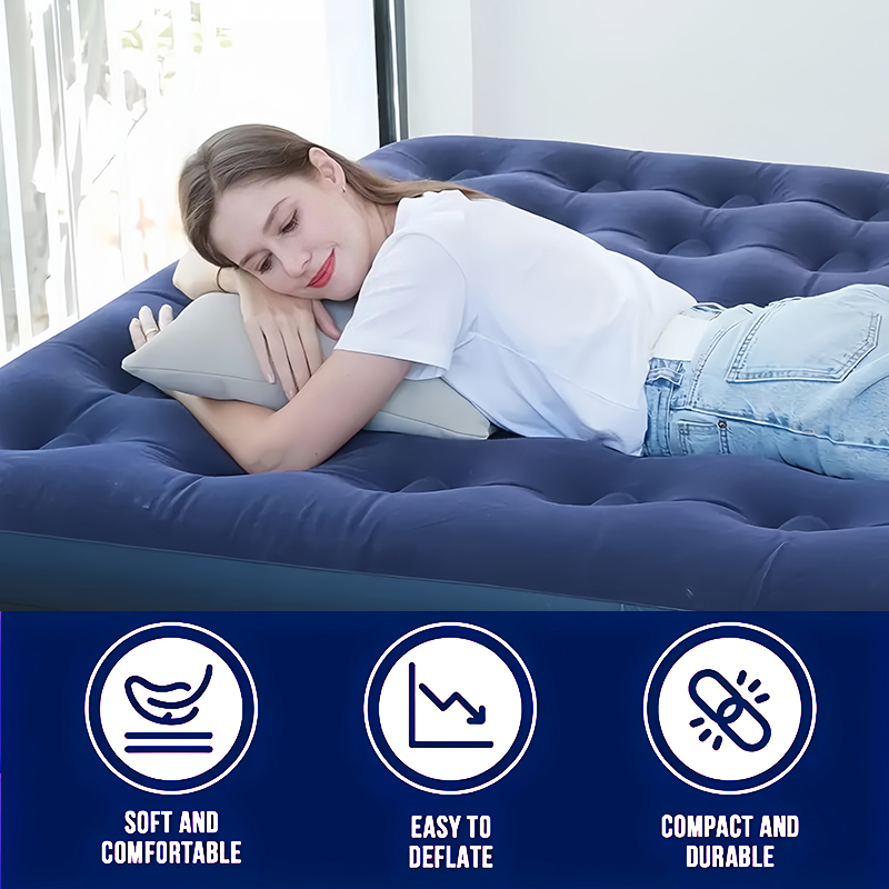 Inflatable Air Mattress – Durable Waterproof for Home, Camping, Travel – Fast Inflation, Comfortable & Portable Design